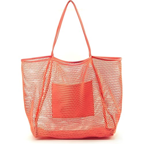 HOXIS Mesh Beach Tote Womens Shoulder Handbag