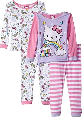 Pijama Para Niñas CM-Kid - Pack De 2 Conjuntos, 100% Algodón, Estampados De Unicornio/dinosaurio/sirena