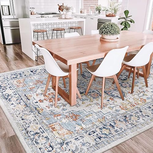 Miniatura 30 de Homcomoda Alfombra de área pequeña de 3 x 5 pies, antideslizante, lavable para entrada, alfombra de entrada de pelo bajo, alfombras vintage