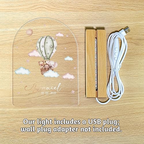 Miniatura 5 de Regalos personalizados para bebés, luz nocturna personalizada para niños, lámpara LED con nombre personalizado con fecha, bonita luz nocturna de