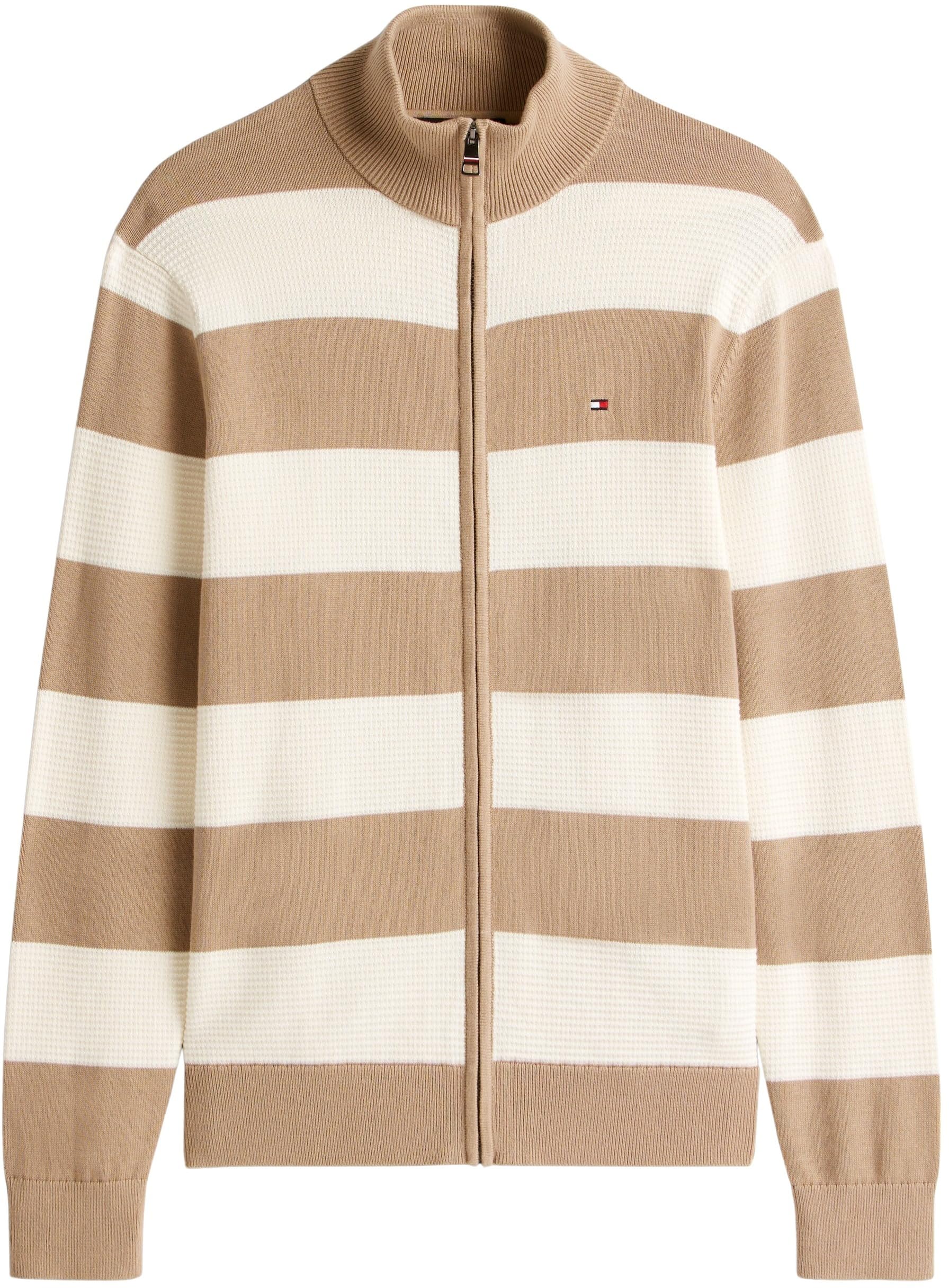 Tommy Hilfiger Herren Block Stripe Cotton Zip Through Mw0mw41483 Pullover mit durchgehendem Reißverschluss (1er Pack)