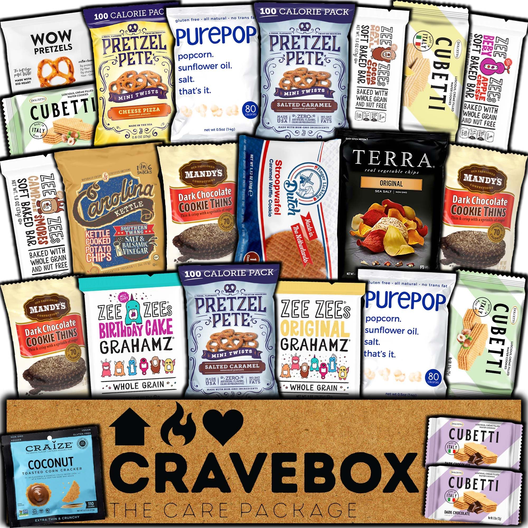 CRAVEBOX Gourmet Value Snack Box (Variety Pack) Easter Care Package Specialty Private Label Healthy Variety