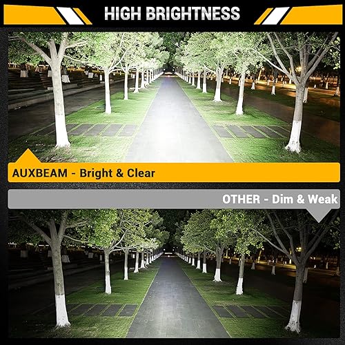 Miniatura 6 de Auxbeam Barra de luz LED de 20 pulgadas, 420 W, 6 modos, luz estroboscópica blanca ámbar, luz de conducción todoterreno, luz de trabajo combinada de