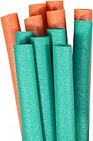 Robelle 12-Pack Teal & Orange Pool Noodles 55" x 2.25" - Buoyant Swim Toys for Pool Parties, Water Aerobics & Floating Fun