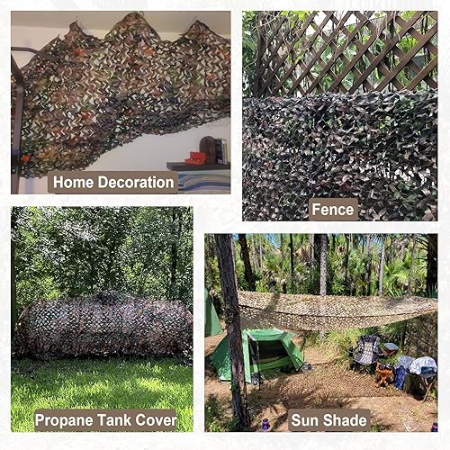 Miniatura 4 de iunio Red de camuflaje de camuflaje, 10 x 10 pies, 10 x 20 pies, 20 pies x 20 pies, respaldo de malla de tela Oxford, excedente militar, persiana de