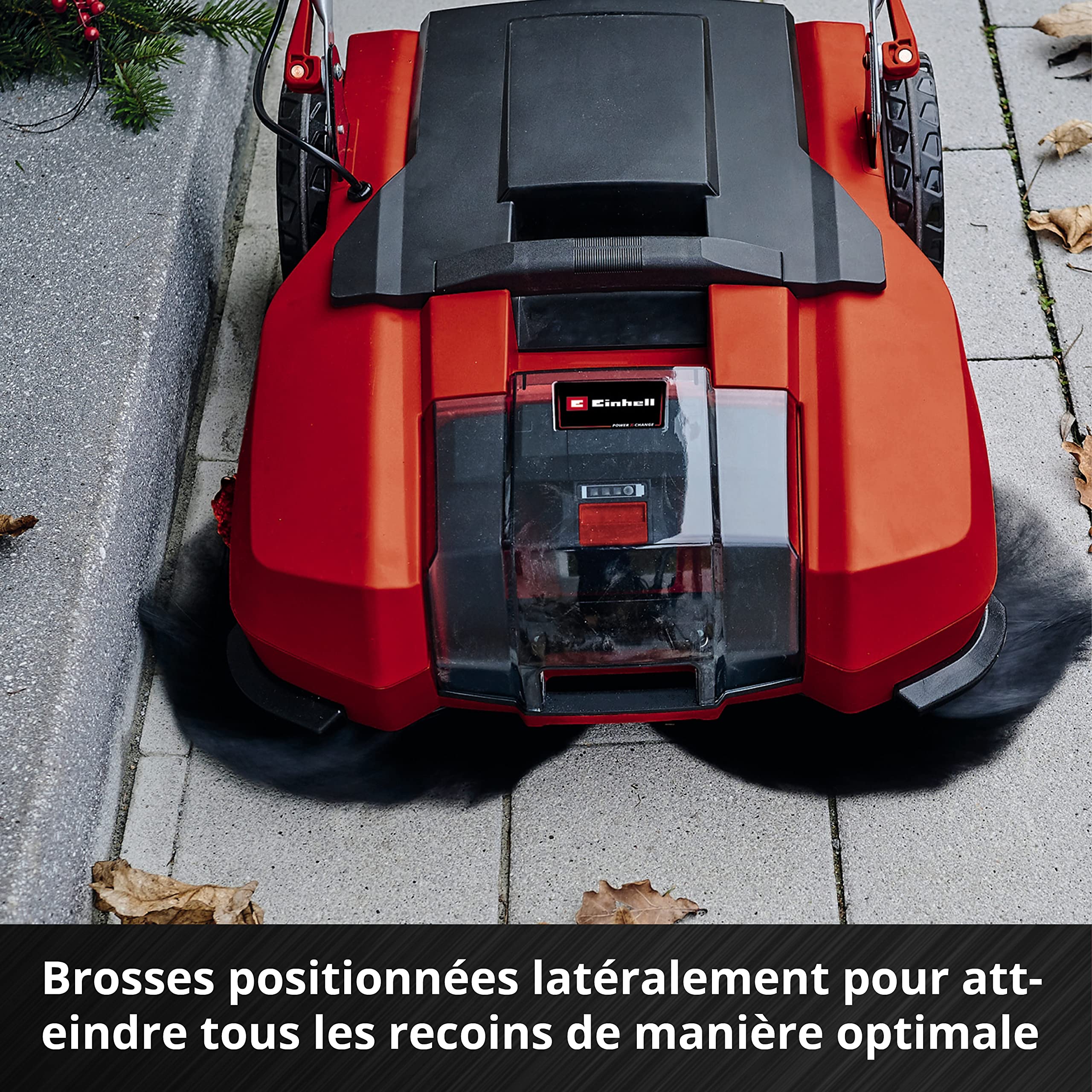 Einhell Balayeuse sans fil TE-SW 18/610 Li-Solo Power X-Change (18V, collecteur de débris de 20 litres, position de stationnement, guidon réglable) Livré sans Batterie ni Chargeur