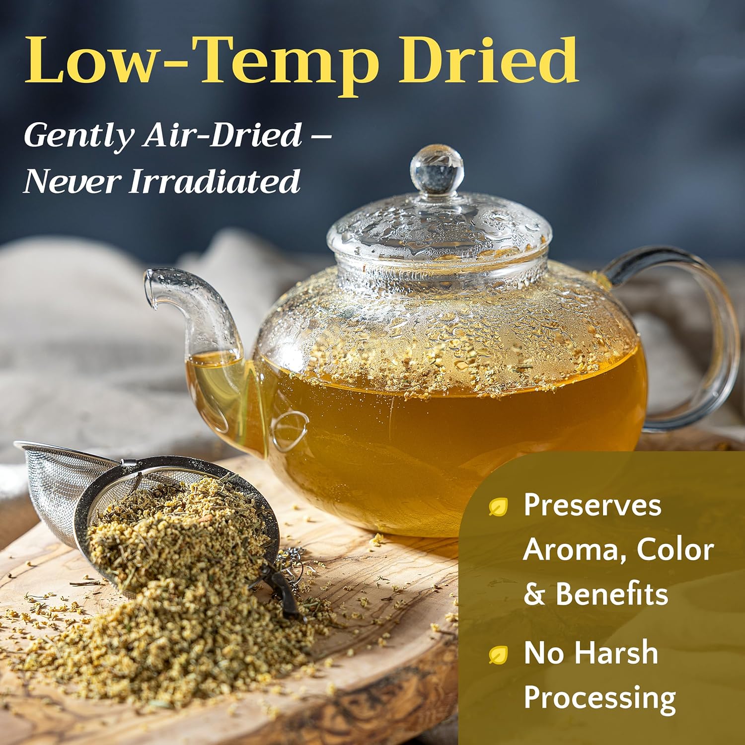 Dried Elderflower Tea - Natural Elder Flowers Herbs Loose Leaf - Wildcrafted Elder Flower Herb Cut & Sifted Bulk, 8 oz