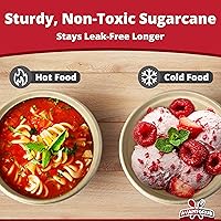 Vista 2 de Cuencos apilables de 11.5 onzas, a prueba de fugas, compostables, paquete de 25 unidades, resistentes y a base de plantas, aptos para microondas