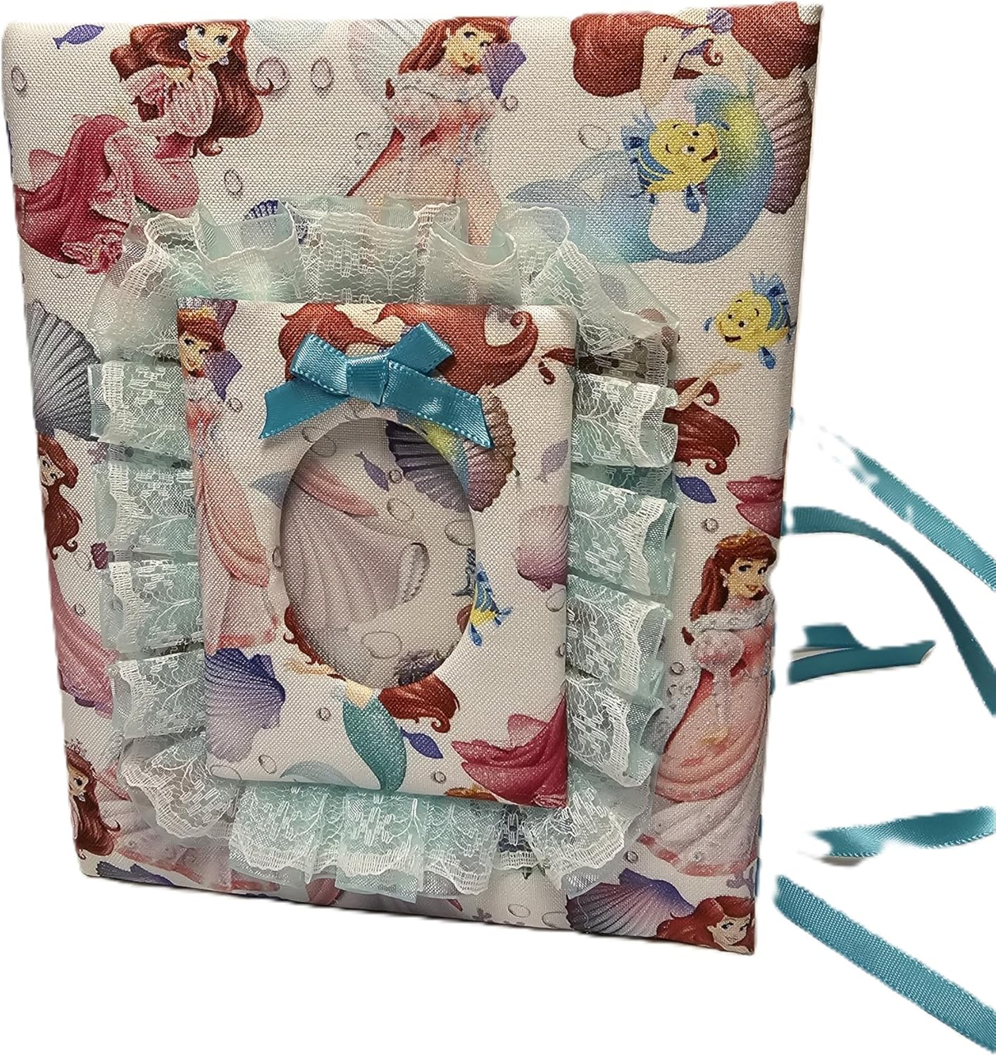 Mermaid with Shells Fabric Custom Photo Album, Personalize, Mermaid Brag Book, 7 x 5 Album