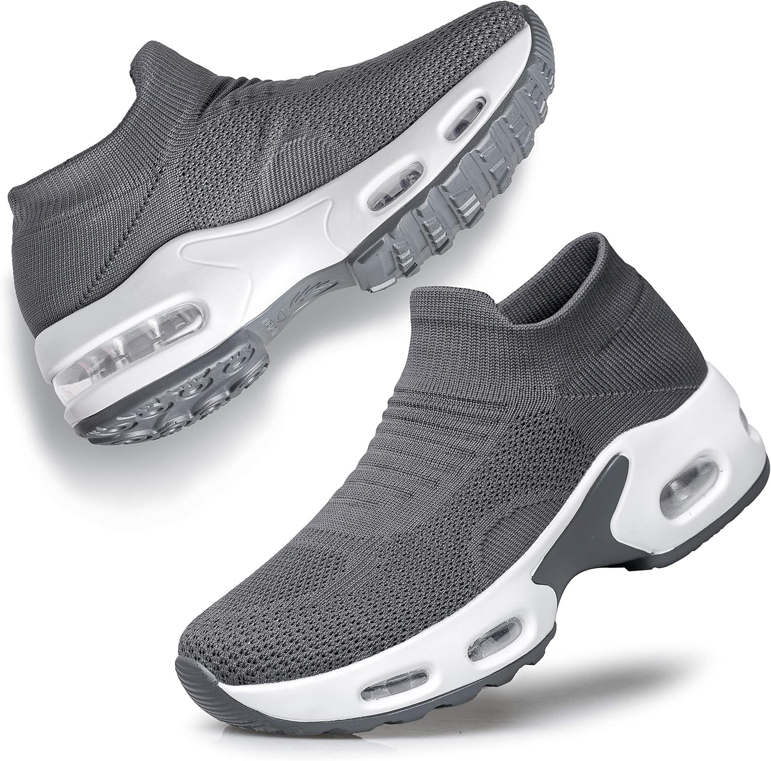 YHOON Women's Walking Shoes Slip-on - Sock Sneakers Ladies Nursing Work Air Cushion Mesh Casual Running Jogging Shoes - Image 6