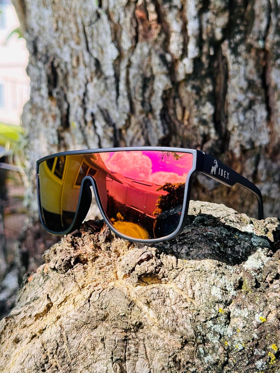 IBEX The STEEZE Safety Sunglasses, Polarized, ANSI Z87+ Certified, Ultra UV 400 Protection, Mirror Lenses and Flexible Black Frame, Men, Women, Outdoor/Sports, Surf, Construction, Work, PPE