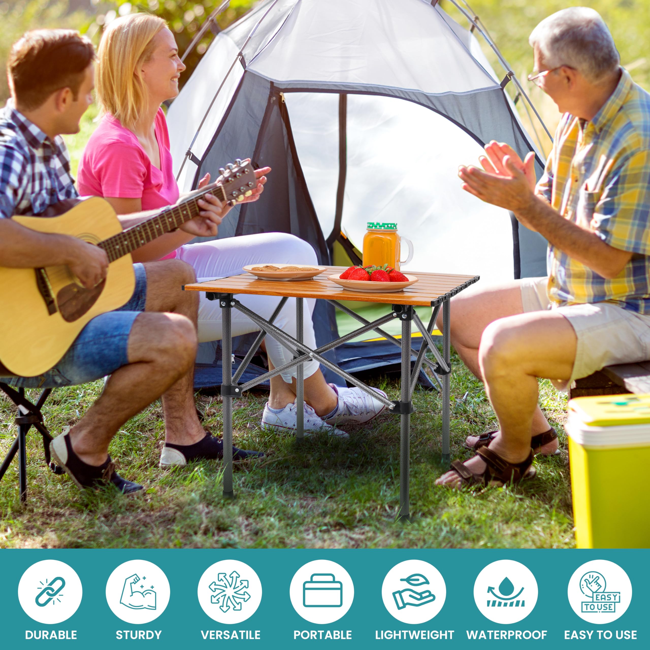 BELLE VOUS Ensemble de Chaises de Camping & Table Noir (5 Pièces) - Sièges Pliants Portables pour Usage Intérieur/Extérieur - Idéal pour Pique-Nique, Barbecue, Jardin & Voyage