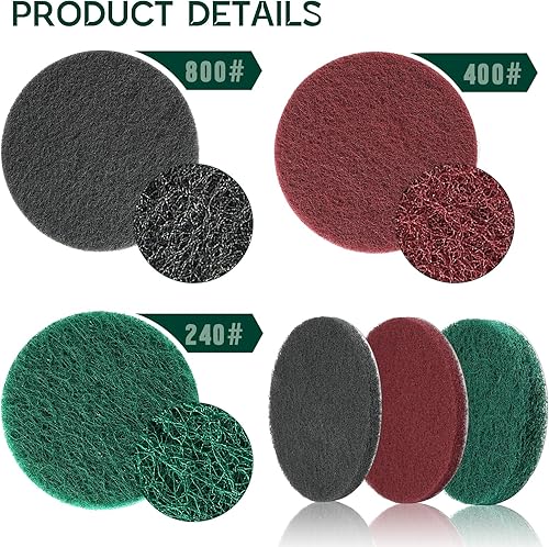 Miniatura 5 de GOH DODD - Juego de 30 almohadillas para fregar eléctricas, kit de restauración de faros de 5 pulgadas, kit de limpieza con panadero y eje universal