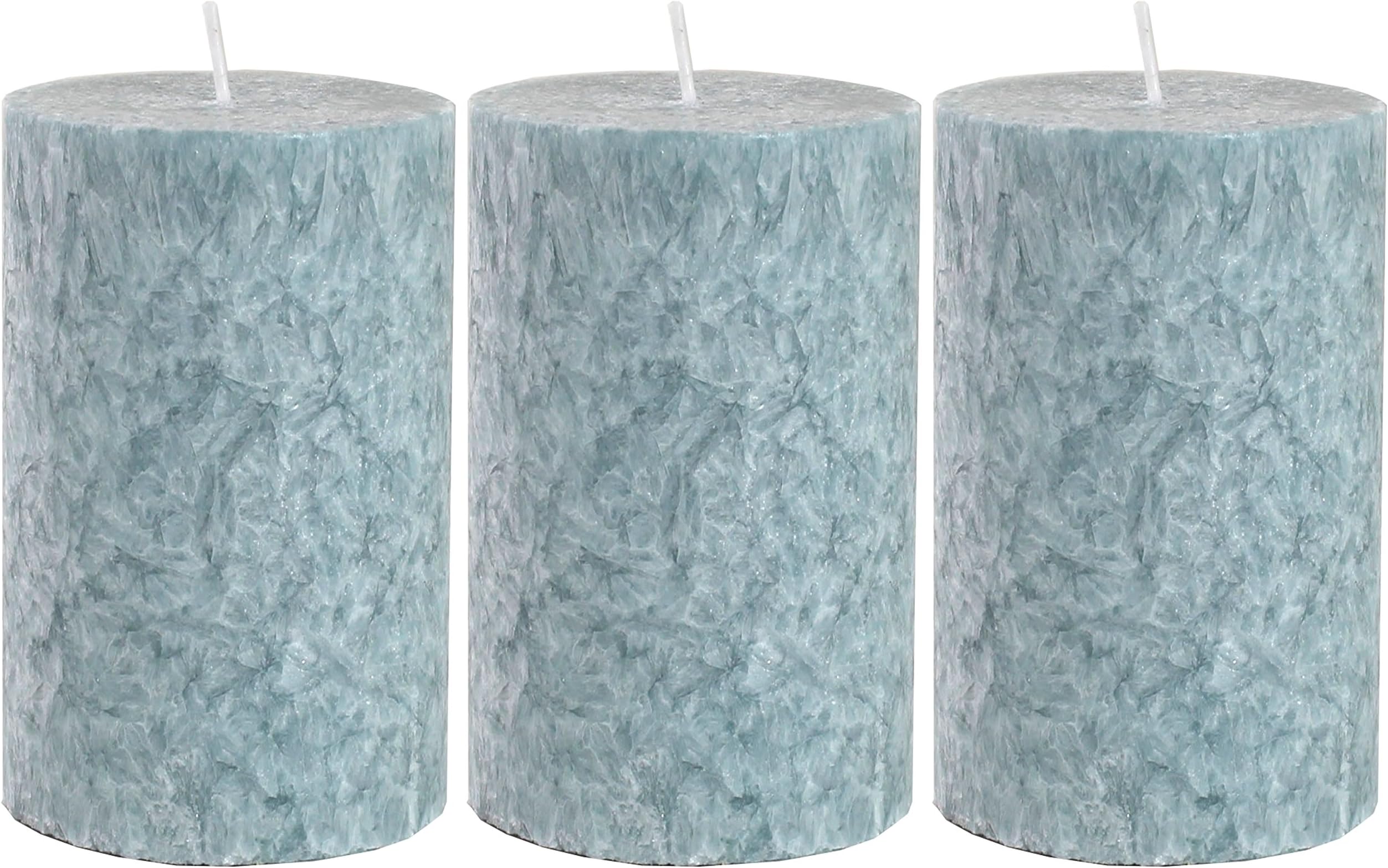 Scented candle, plant, organic natural wax, candle, cream, 7.5 cm x 10 cm, 60 hours of burning time, candle Natural scented pillar candle, ocean breeze., blue, 5 x 8 cm