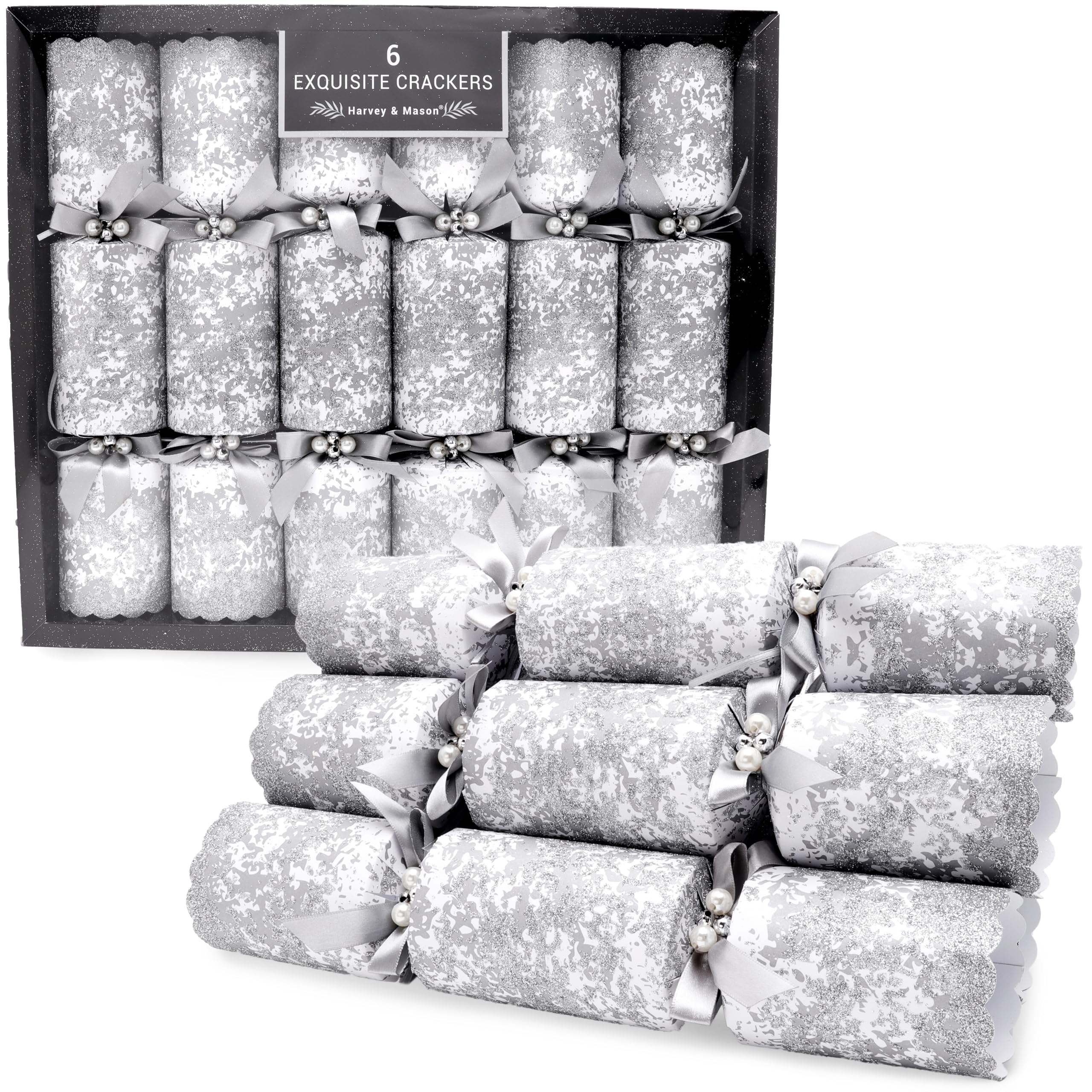 Crackers de Noël Toyland argentés avec cadeaux fantaisie pour gâter vos invités