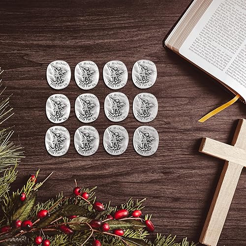 Miniatura 4 de 20 monedas de desafío de San Miguel Arcángel Monedas de ángel de la guarda, moneda de San Miguel para niños, moneda de oración con inscripción