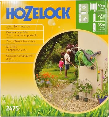 Hozelock Ultimate Hose, 50 m & 60m 2 in 1 Empty Hose Reel