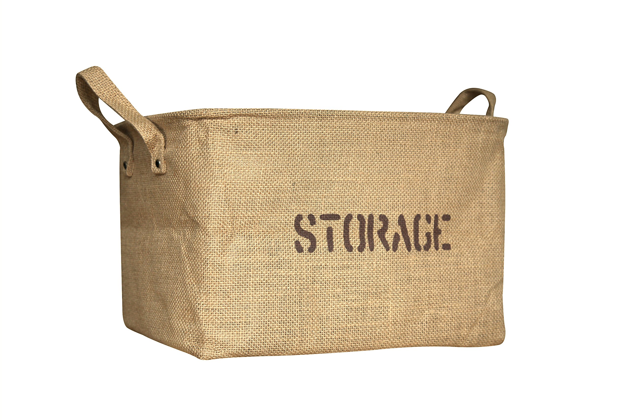 14.5x10.5x9-Inch Jute Storage Basket with Handles