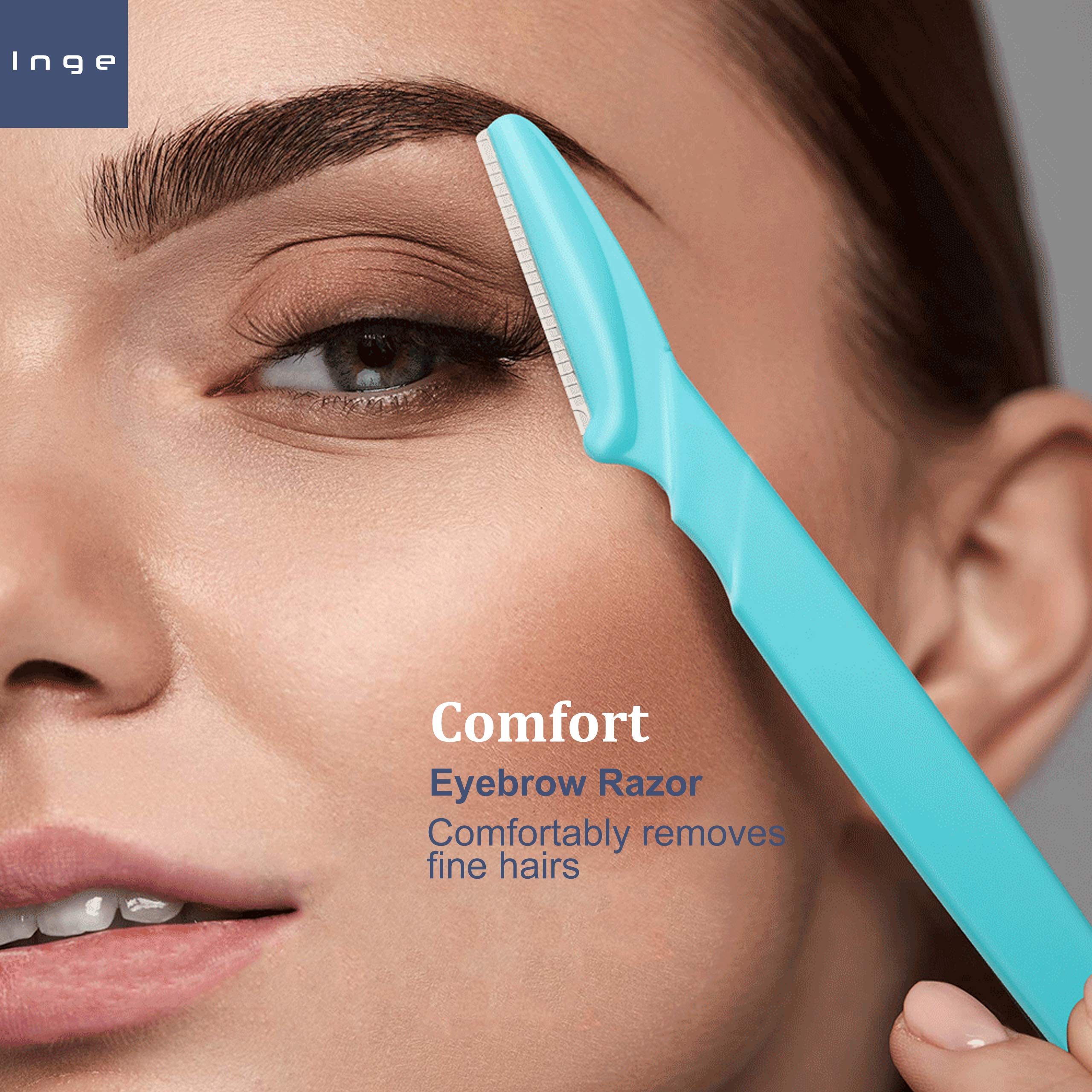 Inge 12 PCS Facial Razor, Blue/Yellow/Pink, 1 count (Pack of 12) - Image 2