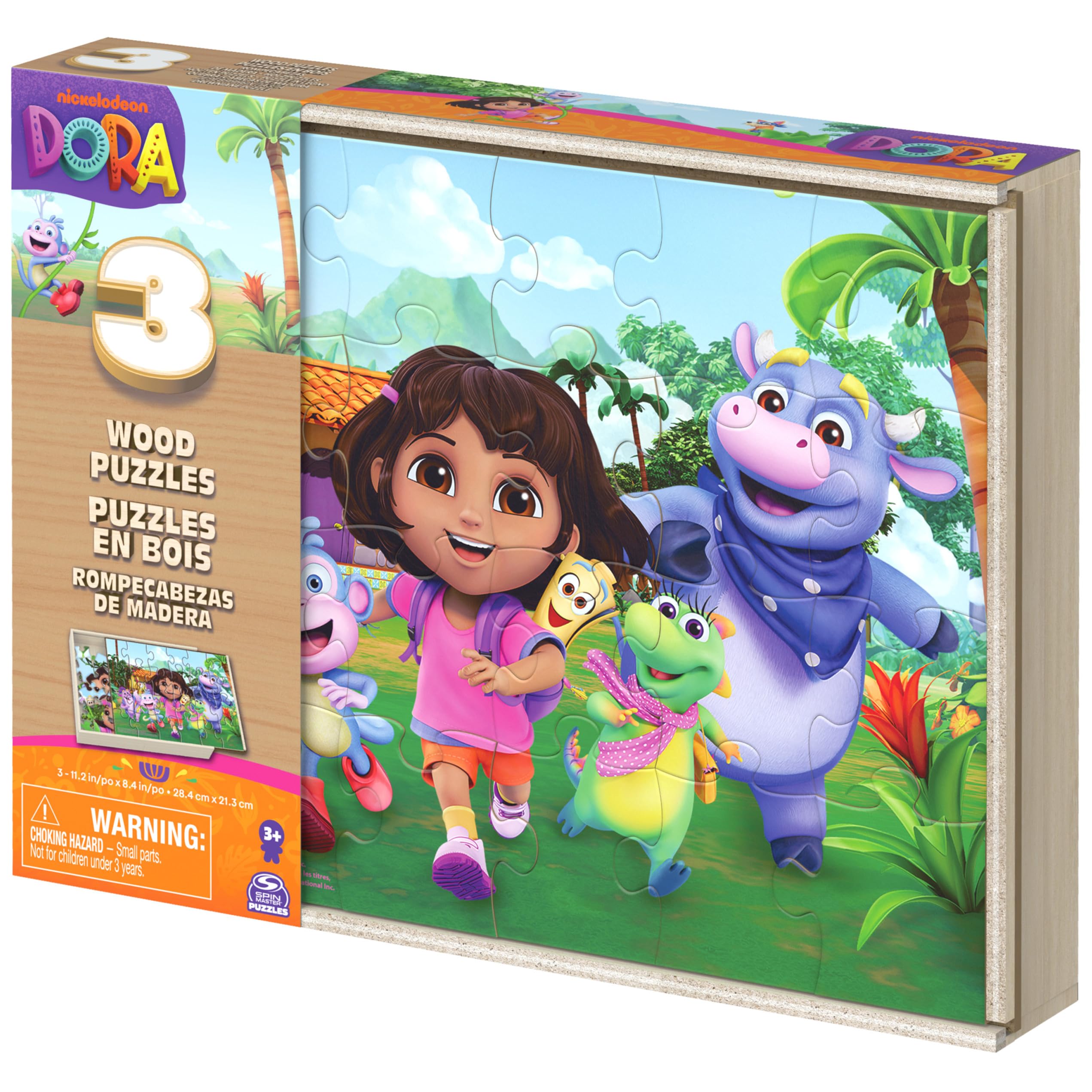 Amazon.com: Spin Master Games, Set of 3 Dora Wood Puzzles, 24