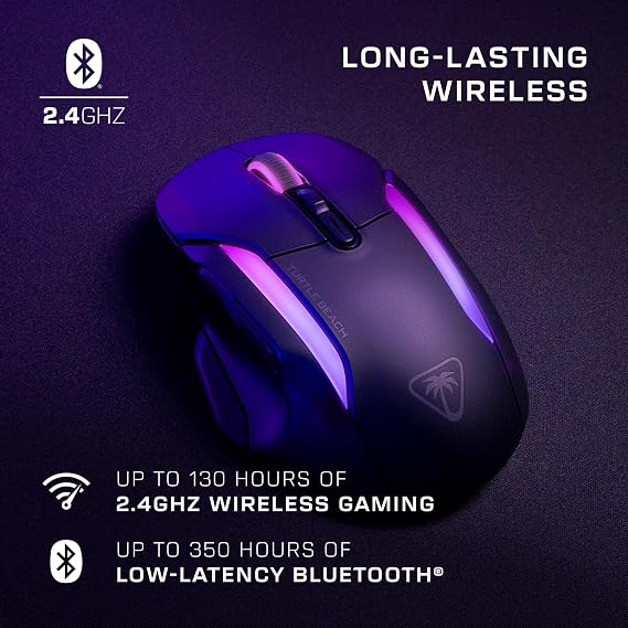 TURTLE BEACH Gaming Mouse Kone II Air Black Multi-Button Wireless 2.4G/Bluetooth 26K DPI 650IPS For MMO/RTS Macro Features Covering Ergonomic Manufacturer 6 Months