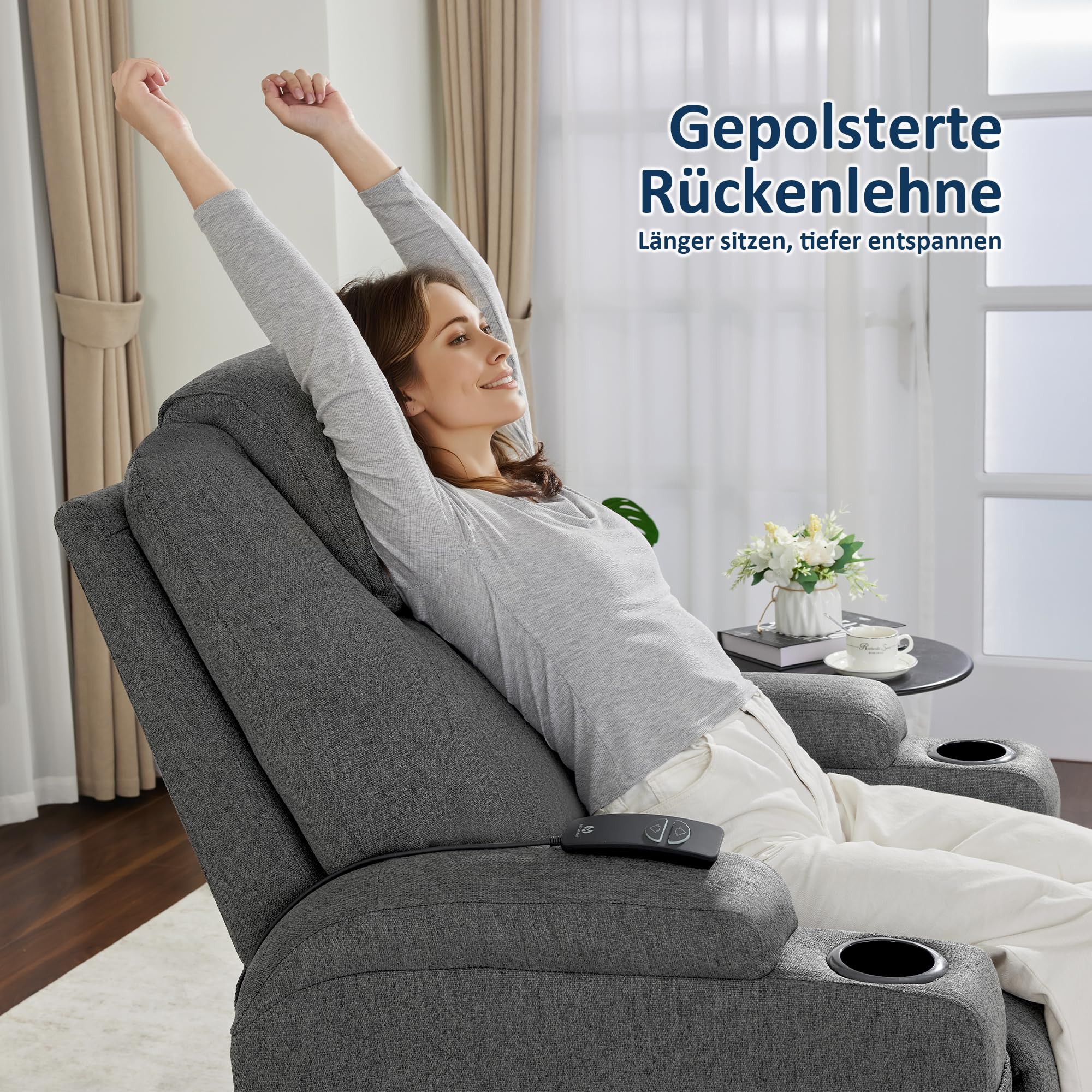 MCombo 7061 - Sillón de relax eléctrico con función de vibración y calefacción
