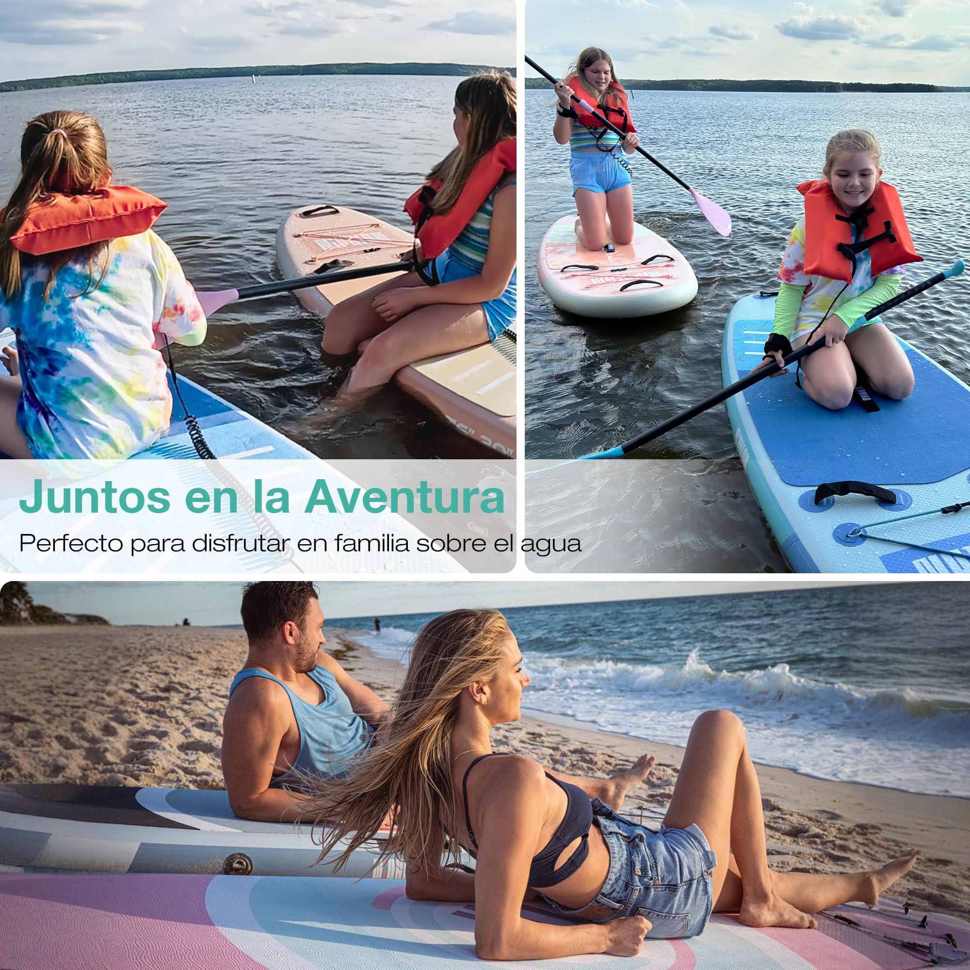Niphean Tabla Paddle Surf Hinchable con Accesorios 320cm/230cm Sup | Tabla Paddle Surf Rígida, Antideslizante, Kit Reparación, Adultos, Jóvenes, Principiantes, Yoga