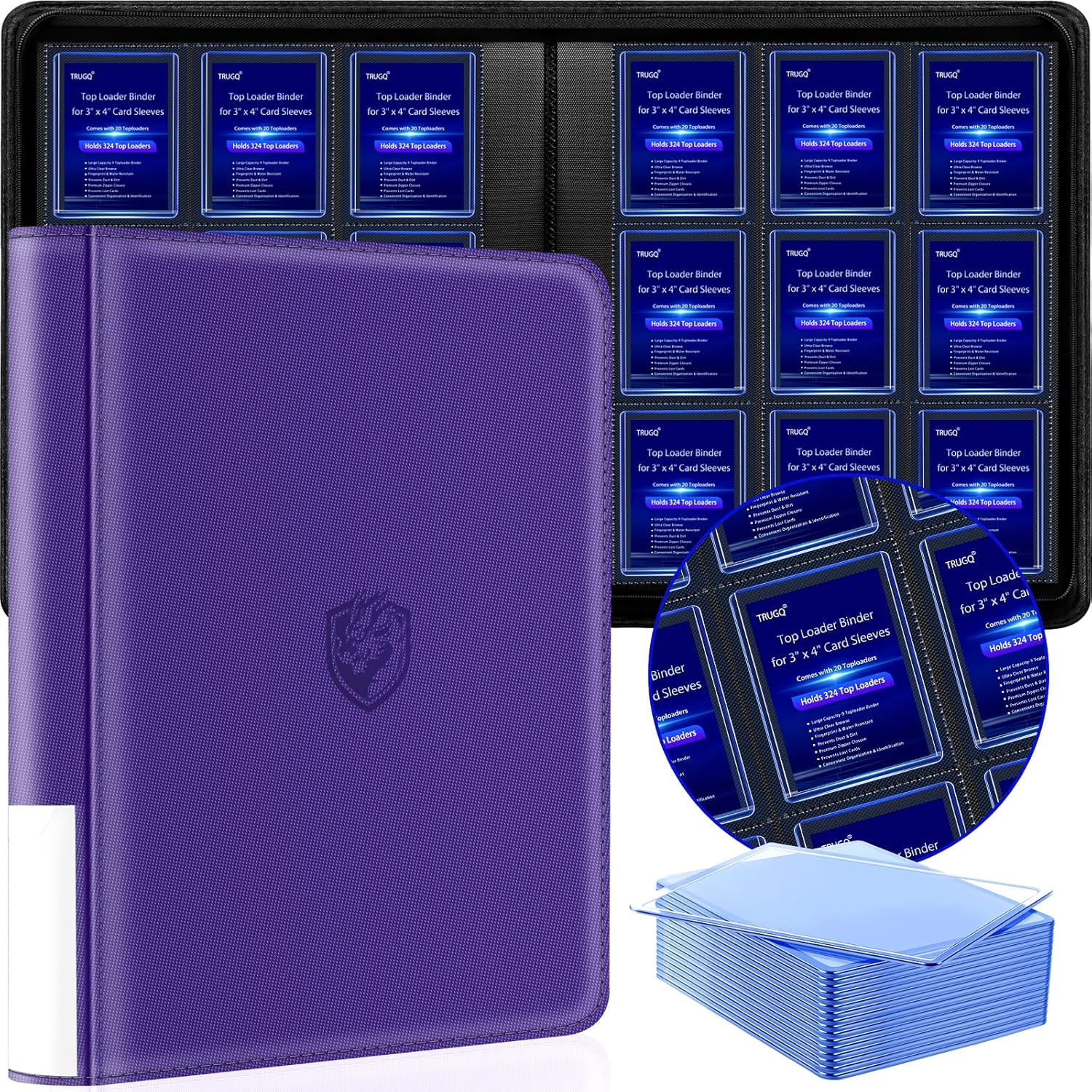 Amazon.com: TRUGQ Toploader Binder Holds 324 Toploaders - 20 Toploaders ...