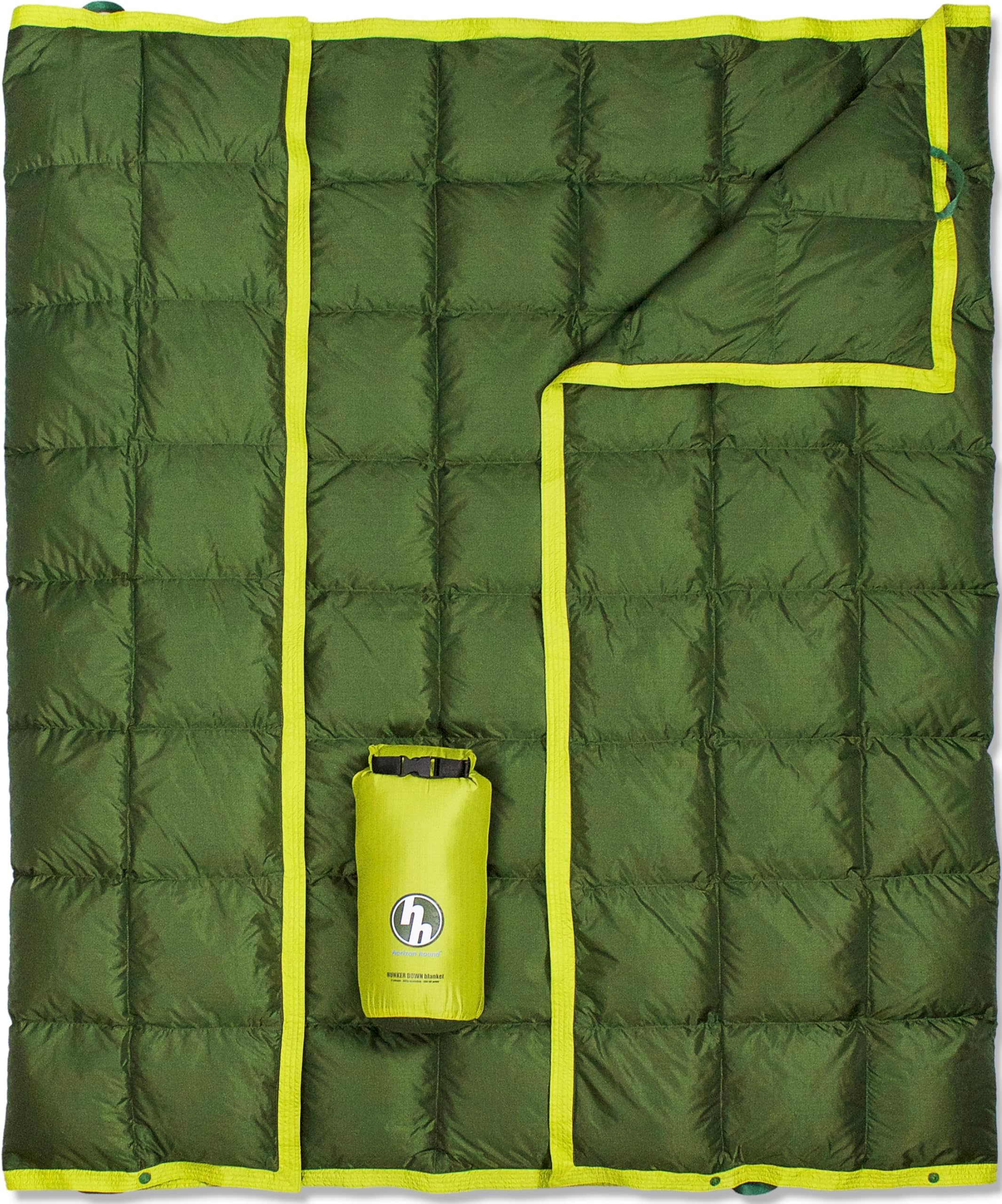 Horizon Hound Down Camping Blanket 650 Fill Power - Ultralight Backpacking Quilt (1lb 6oz) Warm & Water-Resistant 20D Nylon Shell for Outdoors, Camping, Hiking, Travel, & Stadium - Packable