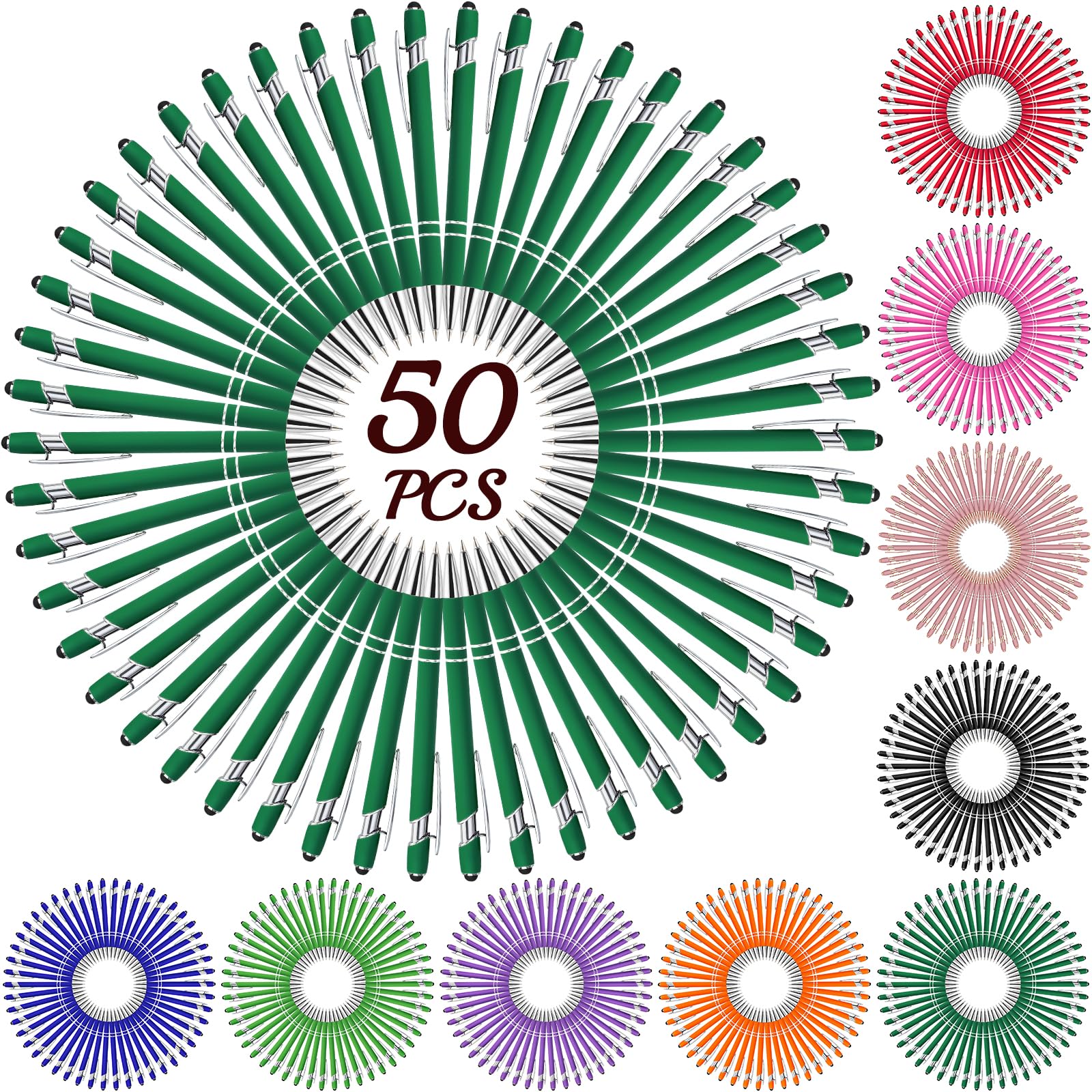 MaWeeTn 50 Personalized Pens with Name Custom Pens Customized Pens, Engraved Pen with Logo Text, 0.5 mm Ballpoint Pens Bulk, Gift for Men Women Office