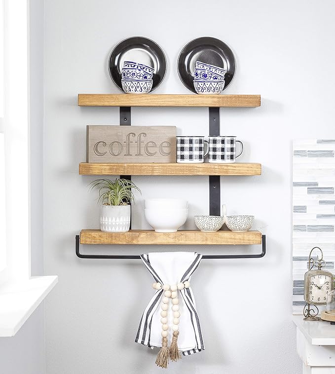 Del Hutson Designs Industrial 3Tier Floating Shelf with