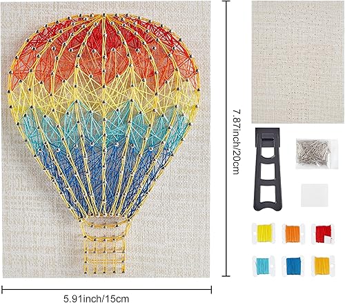 Miniatura 2 de WEBEEDY Kit de manualidades de cuerda para adultos principiantes 3D hecho a mano globo aerostático para bricolaje, suministros de arte, proyectos de