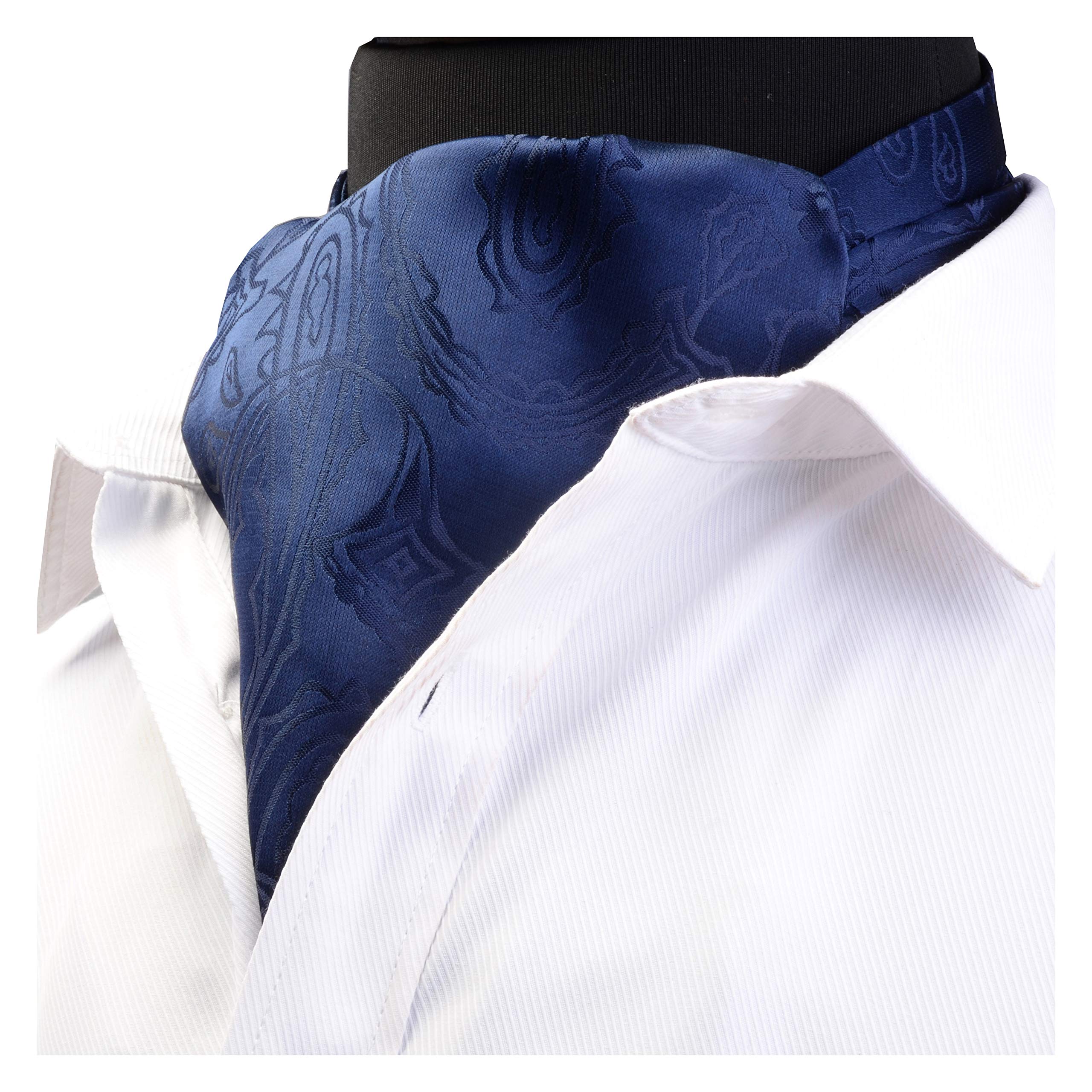 – Men's Cravat Self Tie Paisley Jacquard Woven Floral Luxury Ascot