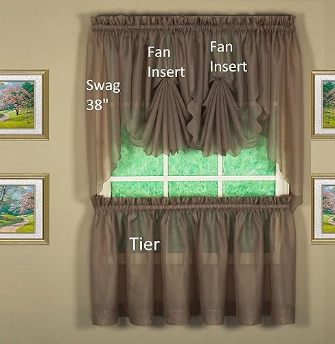 Vista 354 de Today's Curtain - Cortina Emelia de gasa original, panel de 84 pulgadas, negro, 60 pulgadas de ancho x 84 pulgadas de largo