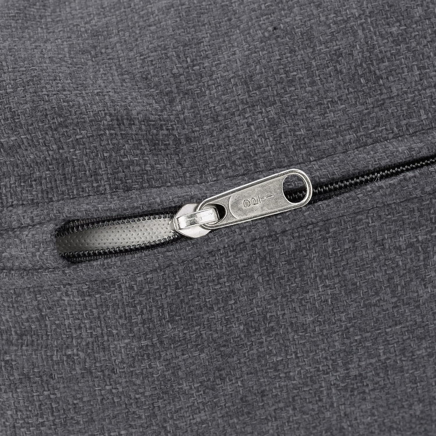 Close-up of the sofa fabric and cushion detail