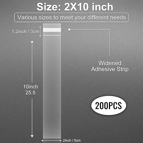 Miniatura 2 de OYAVISR Bolsas de celofán transparentes resellables de regalo autoadhesivas de 14 x 18 pulgadas, 20 bolsas grandes autosellantes para galletas,