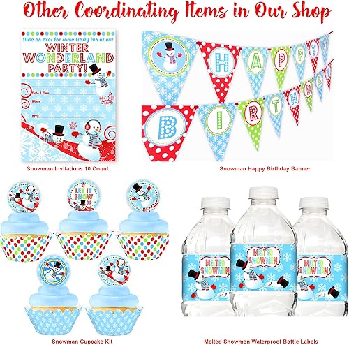 Miniatura 2 de Banderín de muñeco de nieve de feliz cumpleaños