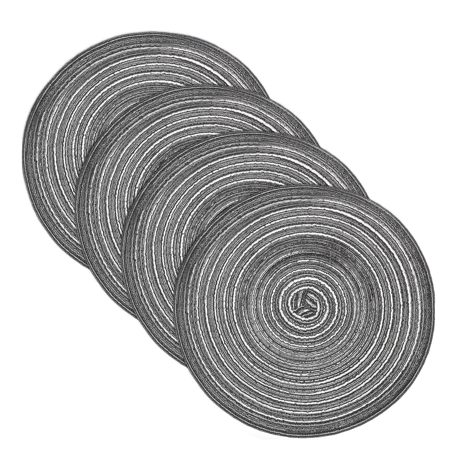 Sets de table ronds tissés gris cuisine table à manger lot de 4