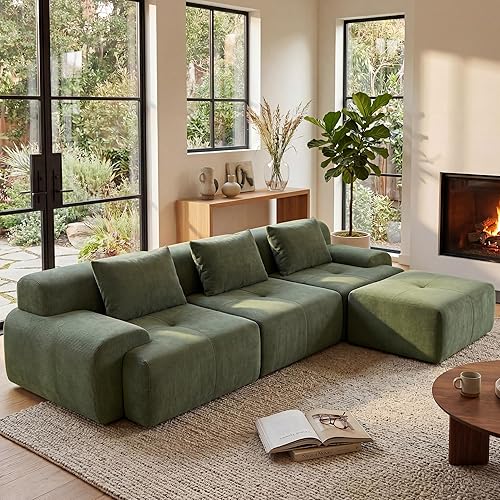 108'' Modular Sectional Boneless Couch, Tufted Cloud Sectional Couches for