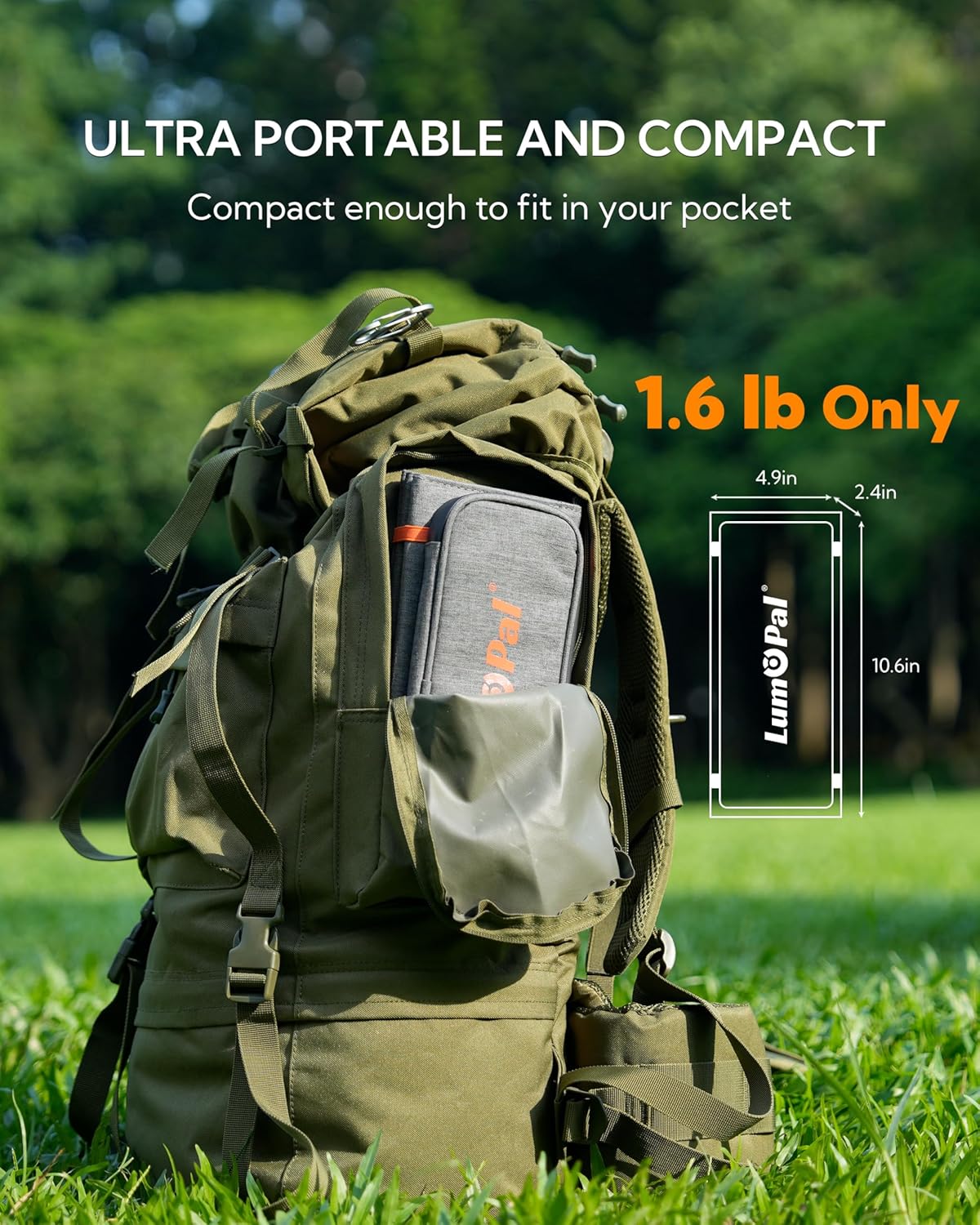 LUMOPAL 30W Foldable Solar Panel Portable Solar Charger with PD USB-C 30W USB-A 18W max Output, Backpacking Solar Panel for Camping, Ultra Compact Solar Panels for Hiking, Trip, Outdoor Activities - Image 5