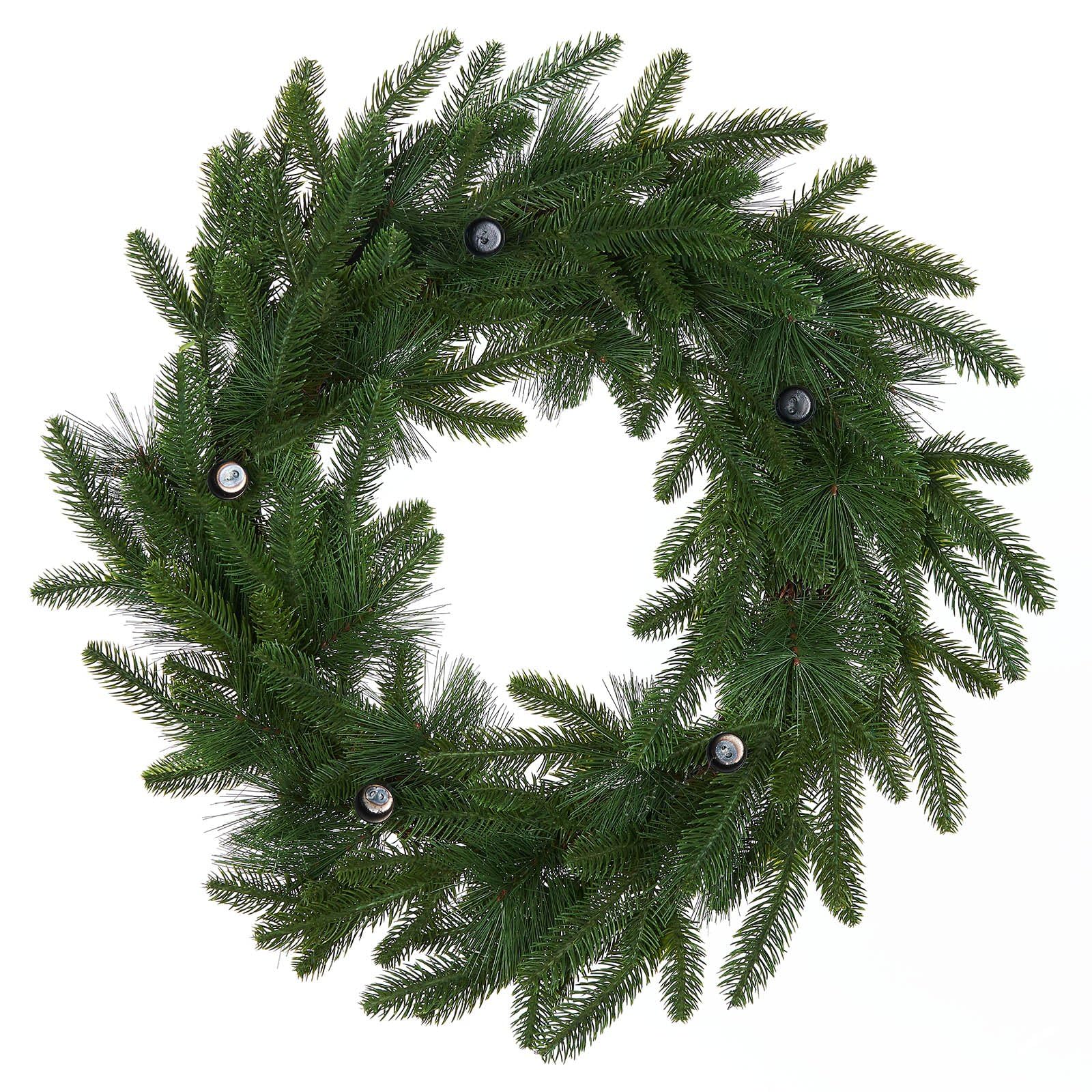 WeRChristmas Mixed Pine Candle Wreath , 24 inch/ 60 c m, Green