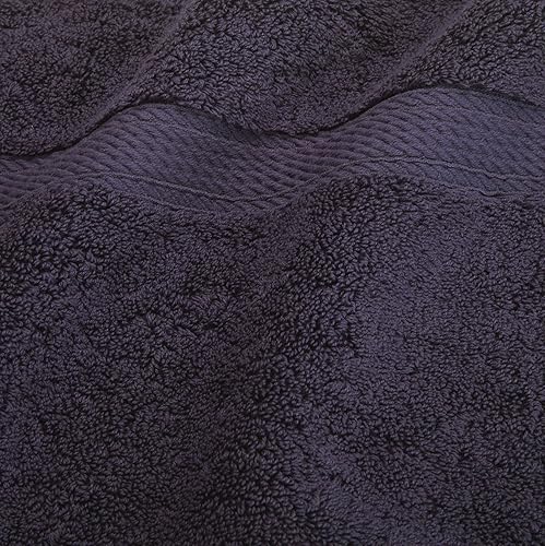 Miniatura 5 de Superior Juego de 4 toallas de mano de pile de algodón egipcio, toallas de lujo ultra suaves, esenciales de felpa gruesa, peso pesado absorbente,