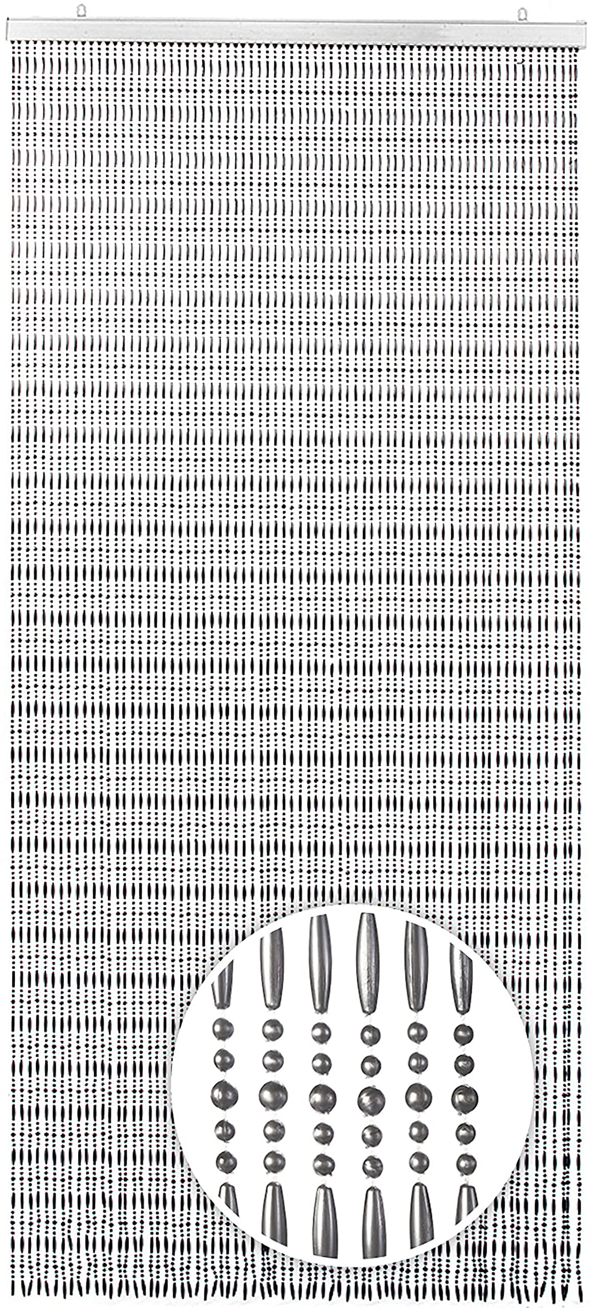 Kobolo Türvorhang Drops 72 Stränge 90x200 cm Grau