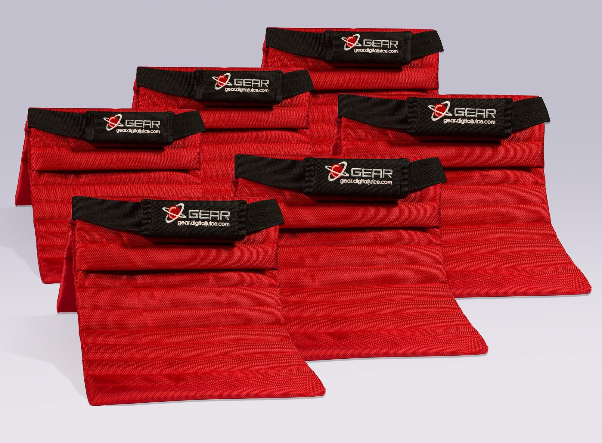 Digital Juice Red Sand Bag for Photography; Affordable Heavy Duty Saddlebag Design, Saddle Sandbags for Photo Studio Light Stands, tripods, Lighting Accessories (Red); Without Sand (6 Pack)