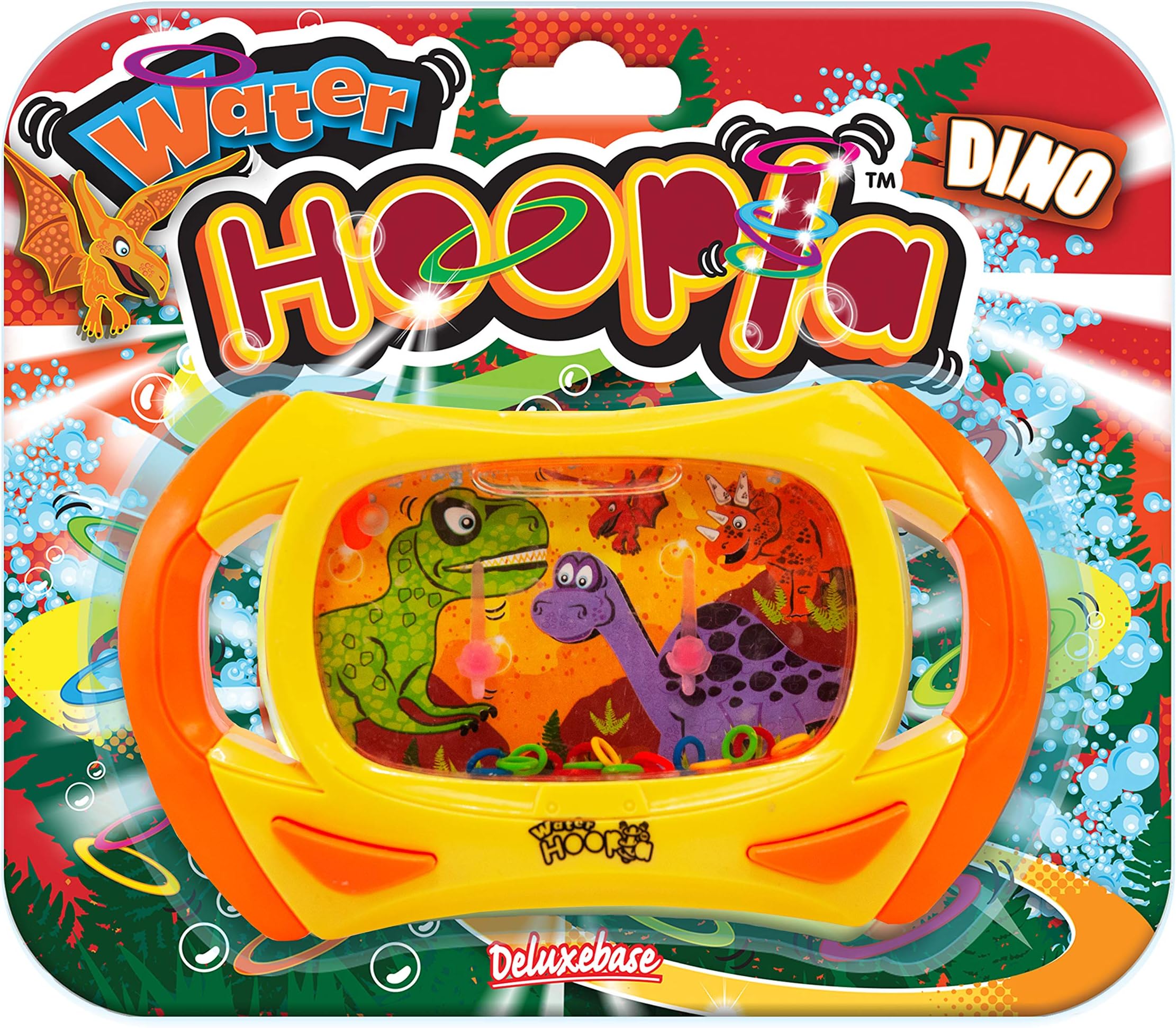 by Deluxebase – Dinosaur Handheld Water Game for Kids, Retro Ring Toss Mini Arcade Game, No Batteries Needed & Travel-Friendly, Party Bag Filler, Stocking Filler & Birthday Gift.
