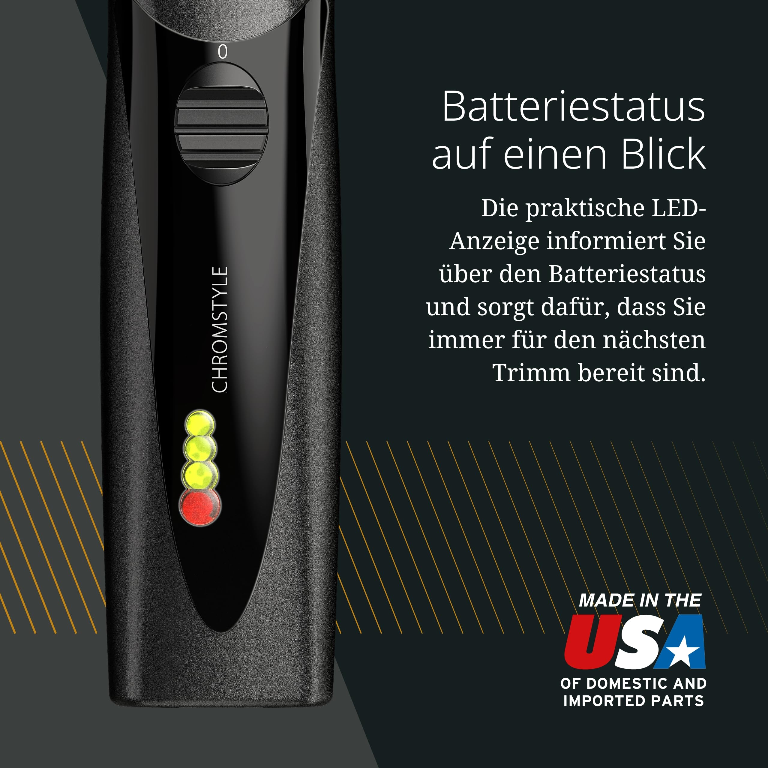 Wahl Chromstyle, Kabellose Haarschneidemaschine, bis zu 90 Minuten Laufzeit | Kabelloser Clipper mit abnehmbaren Klingen, 0,7-3 mm, chipgesteuerter Motor, 90 Minuten Laufzeit, Li-Ion-Akku, nur 290 g