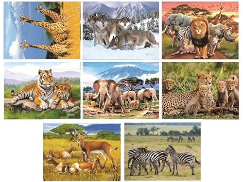 Image of Chocozone 40 Pcs Animals Jigsaw Puzzle for Kids, Educational Puzzles for Kids for Age 5 Toys for 4+ Years Old Boys and Girls (29cm x 22cm) - Pack of 8