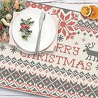 CREARREDA Tovagliette all'Americana Natalizie Set di 4 tovagliette colazione in PVC
