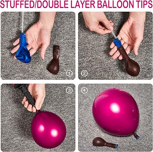 Miniatura 3 de PartyWoo Kit de guirnalda de globos burdeos y rosa, globos burdeos, dorado, rosa pastel, rosa polvoriento para guirnalda de globos y arco de globos