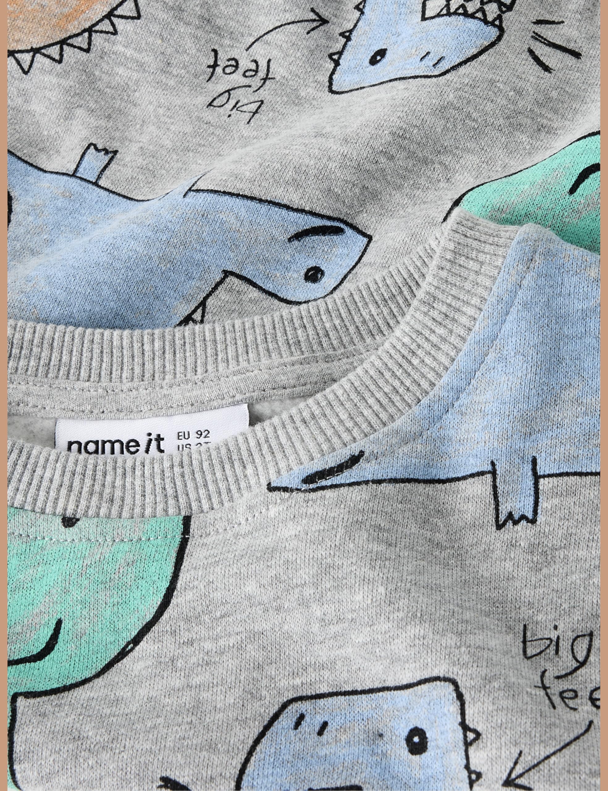 NAME IT Jungen Nmmsikko Ls Nreg SWE Bru, Grey Melange, 98 cm